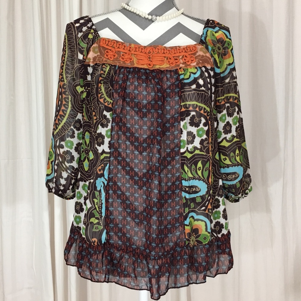 Xhilaration chiffon boho-hippie-chic top